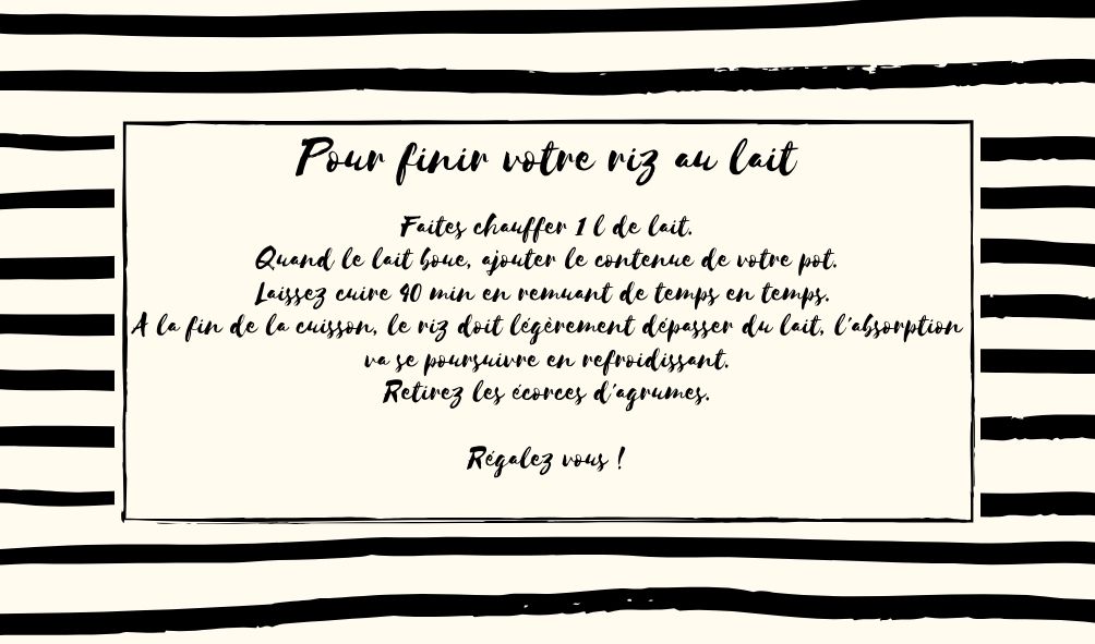 Bonne fête maman riz au lait