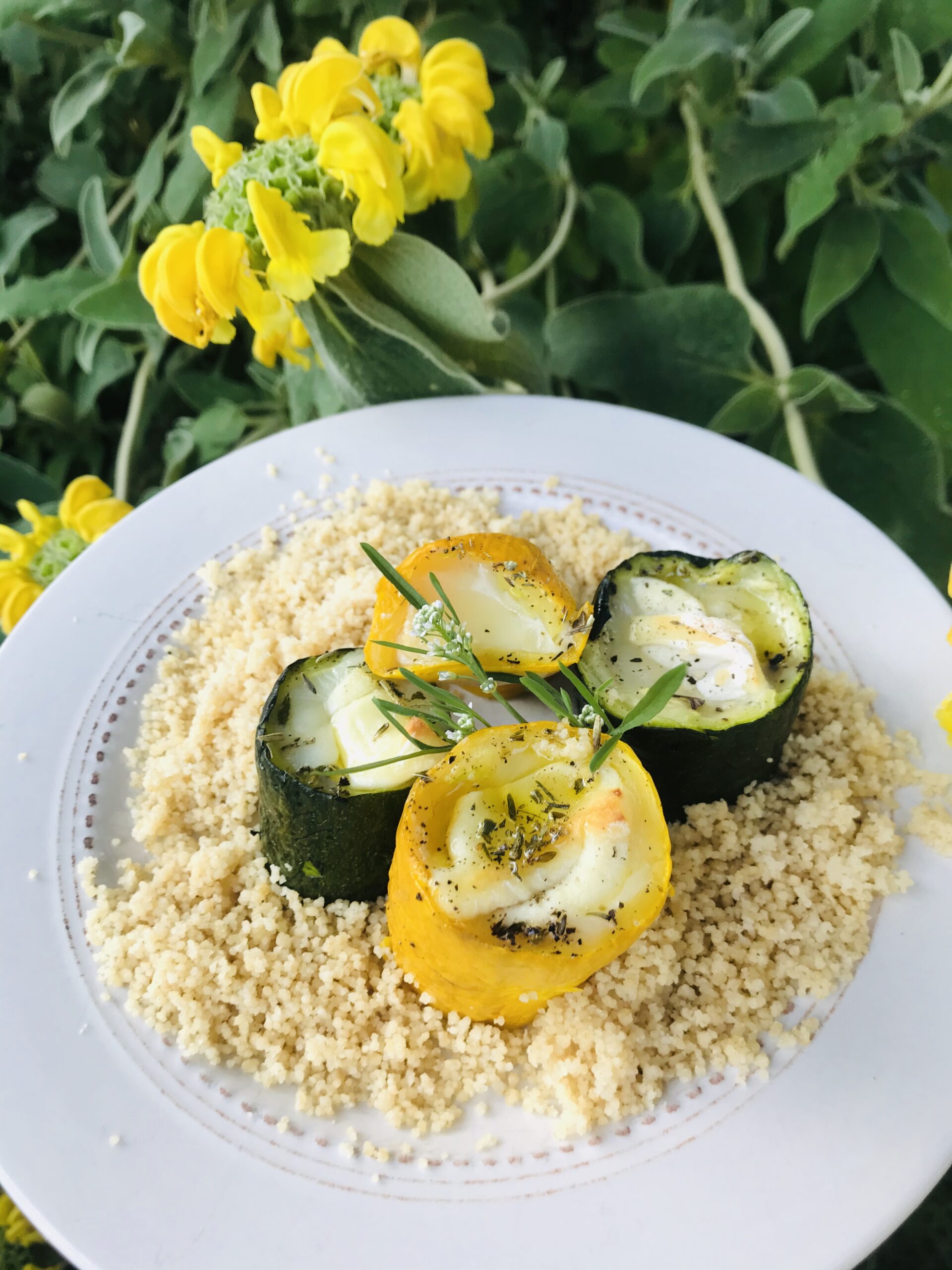 Courgette gratinée au chèvre