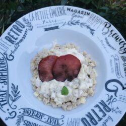 Crozets au bleu et bacon grillé