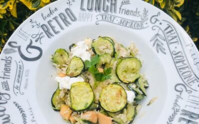 Salade de riz et courgettes rôties