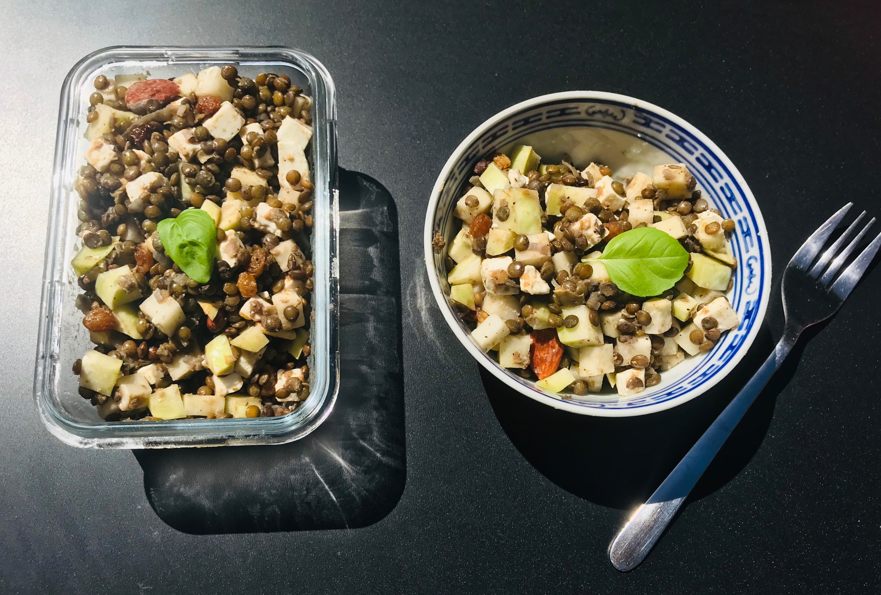 Salade de lentilles et chou rave