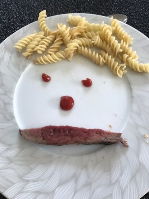 Rôti de boeuf et pâtes