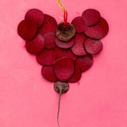 coeur réalisé avec une betterave