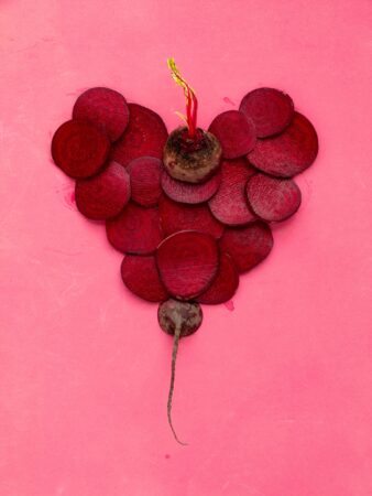 coeur réalisé avec une betterave