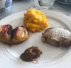 purée potimarron roti porc