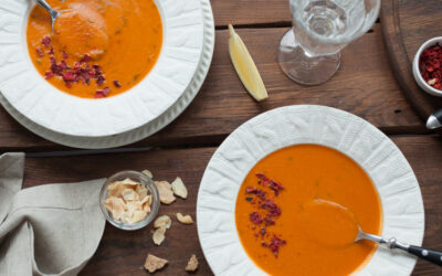 Soupe aux carottes et aux lentilles corail