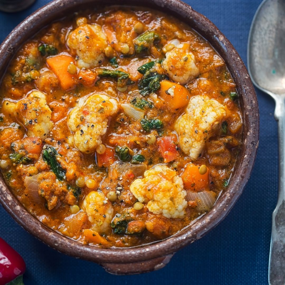Dhal lentilles au chou fleur