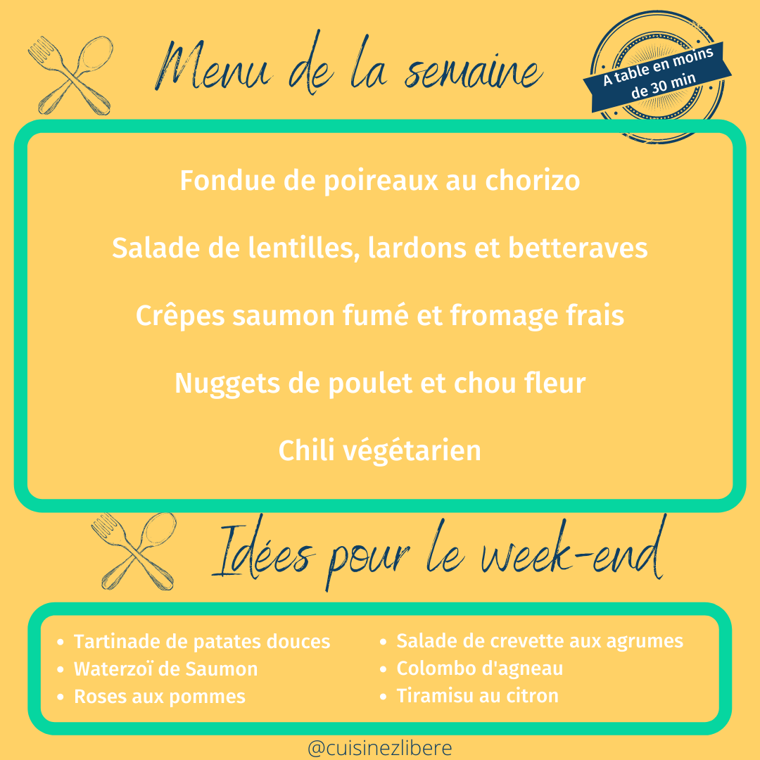 Menu Février