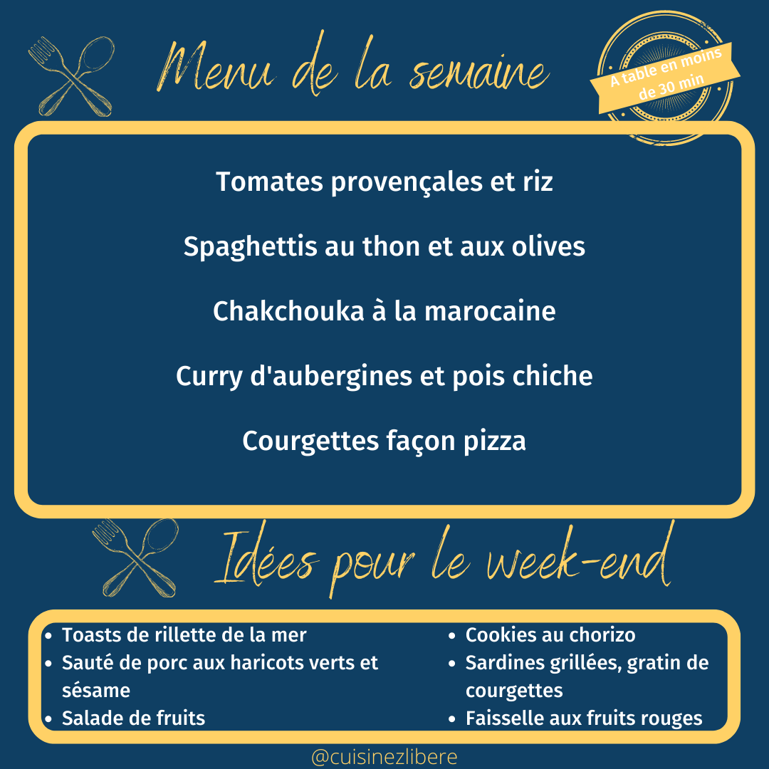 Menu de Juillet 3