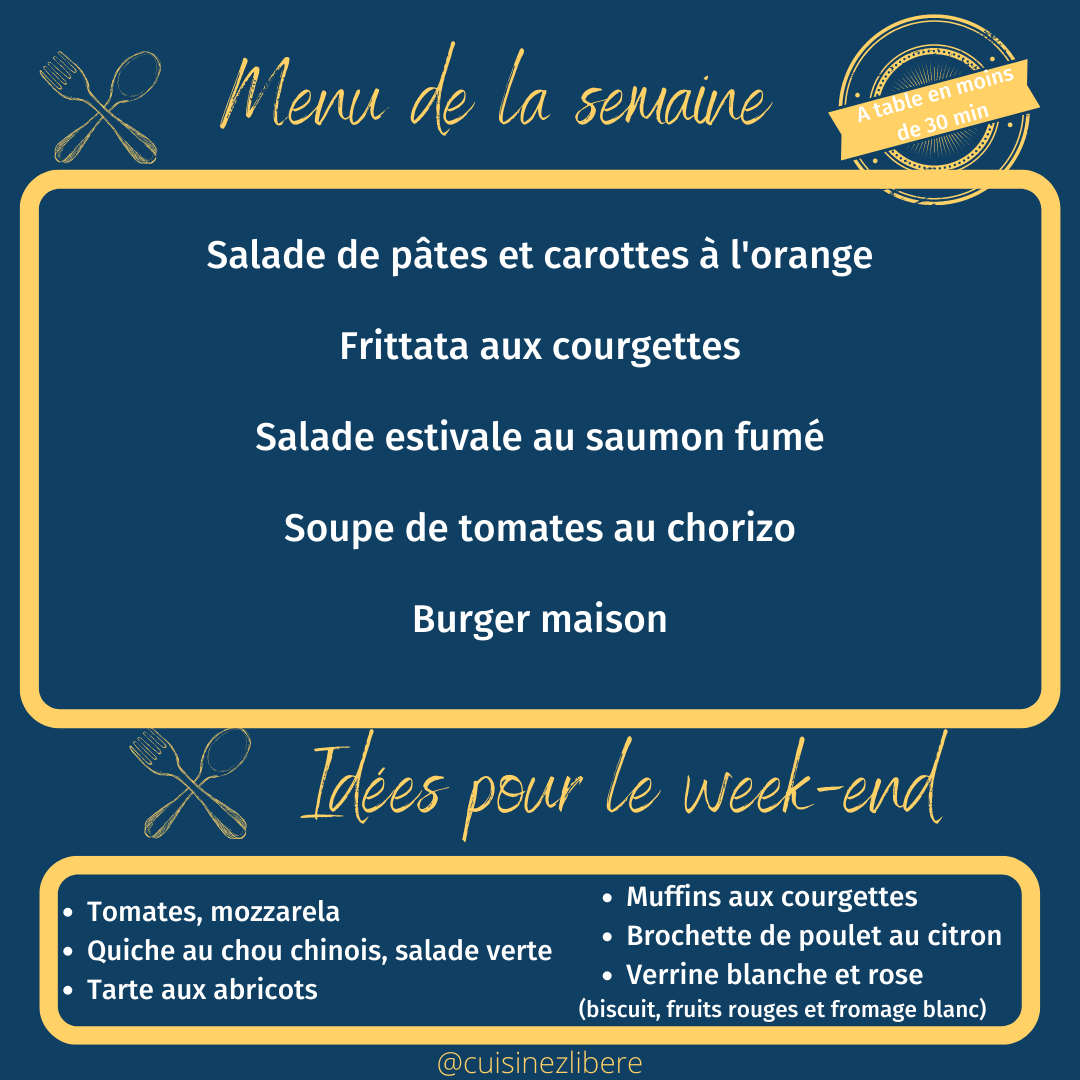 Menu de Juillet 2