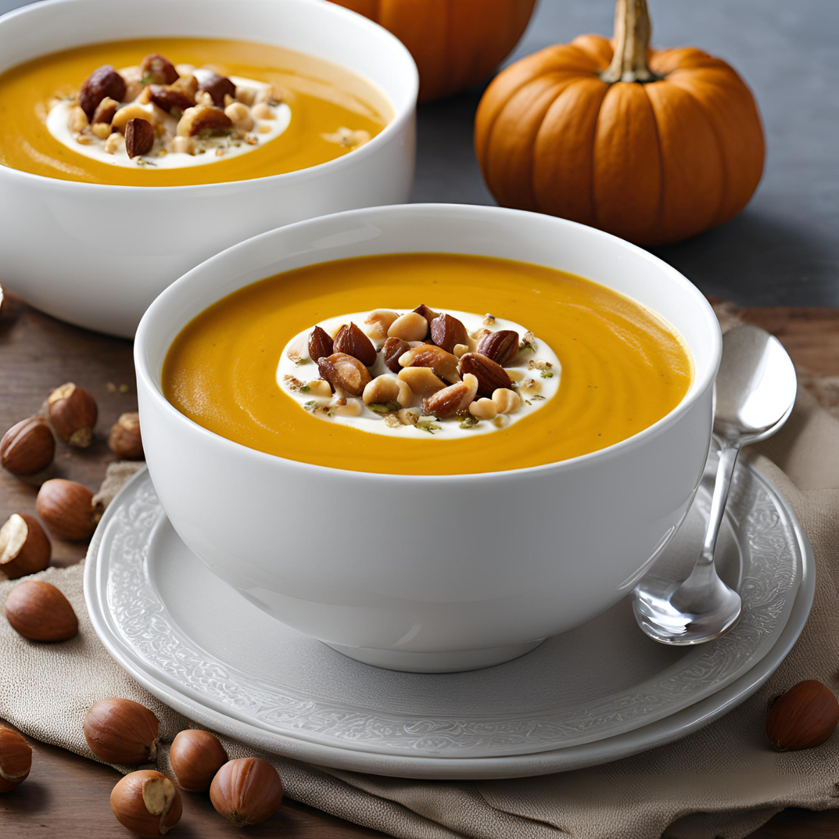 Velouté potimarron aux noisettes